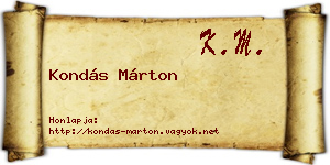 Kondás Márton névjegykártya